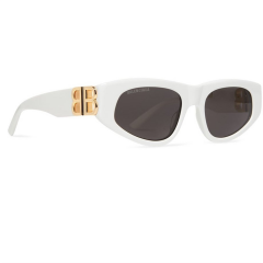 Balanciaga BB0095S 012 WHITE-GOLD-GREY Kadin Günes Gözlügü