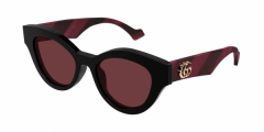 Gucci GG0957S 005 BLACK BURGUNDY RED Kadin Günes Gözlügü
